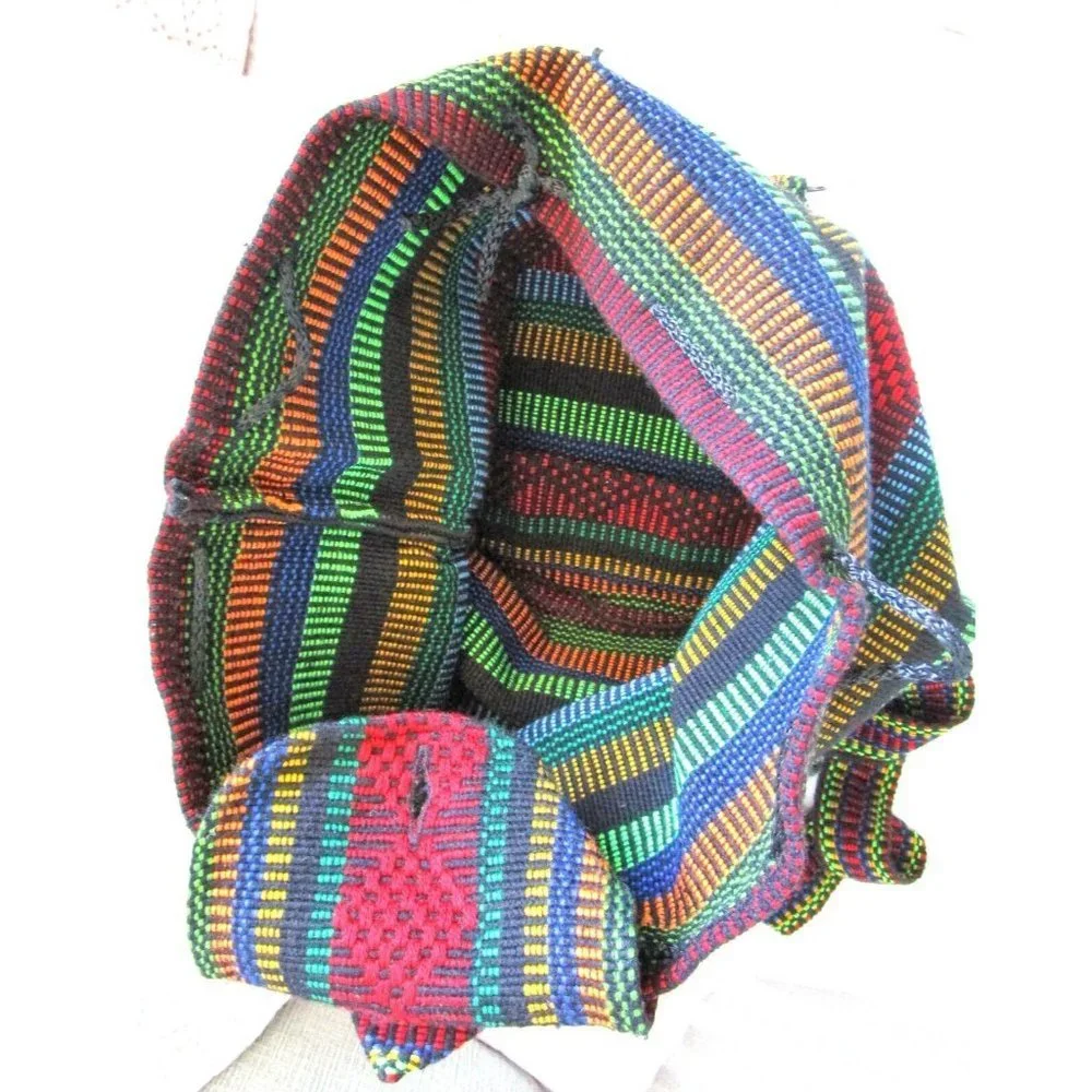 Authentic RASTA Pinzon Bag Beach Hippie Ethnic Backpack Made in Mexico Unisex - Picture 4 of 7